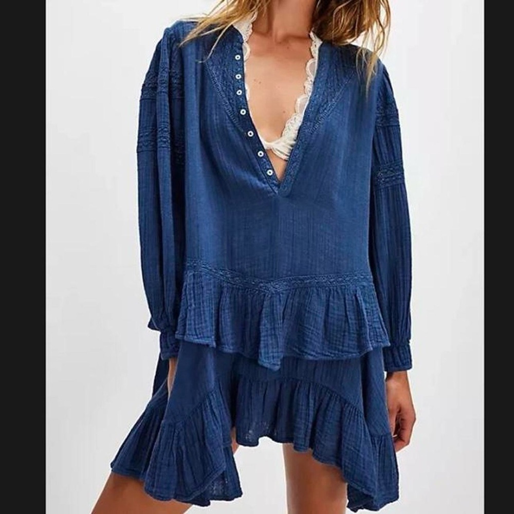 Free People Sachi Mini Dress Blue M